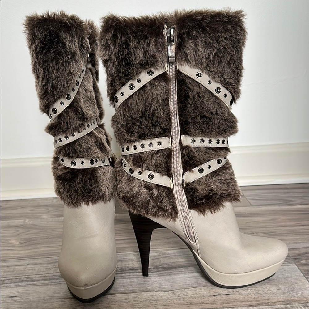 BAKERS Faux Fur-Trimmed Boots